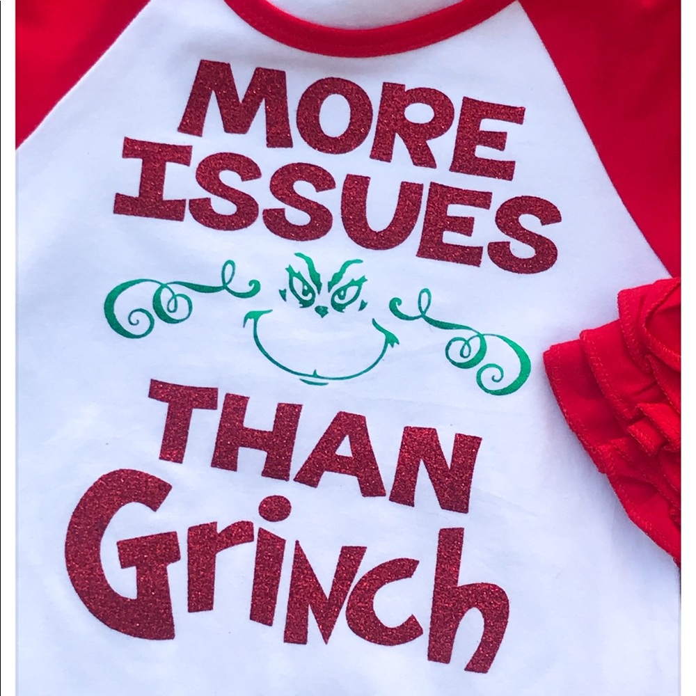 Grinch Ruffle Raglan shirt